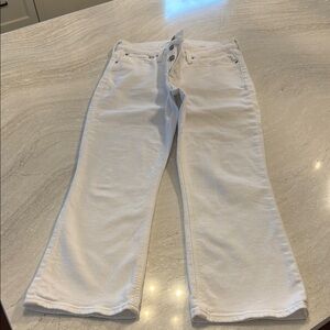 J Crew Billie Demi Boot Crop White Jeans 29P
